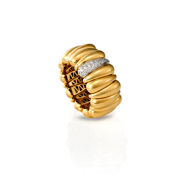 DEMEGLIO 'ARTIGLIO' 18CT YELLOW & WHITE GOLD DIAMOND CLAW RING (Image 2)