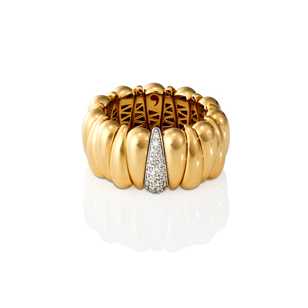 DEMEGLIO 'ARTIGLIO' 18CT YELLOW & WHITE GOLD DIAMOND CLAW RING (Image 1)