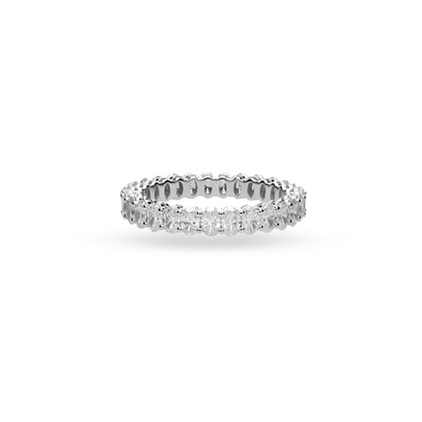 DEMEGLIO OVAL CUT DIAMOND 18CT WHITE GOLD ETERNITY RING (Image 1)