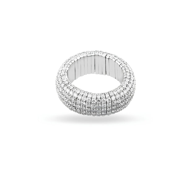DEMEGLIO 'GIOTTO 4' 18CT WHITE GOLD AND DIAMOND STRETCH RING (Image 1)