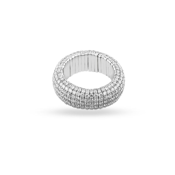 DEMEGLIO 'GIOTTO 4' 18CT WHITE GOLD AND DIAMOND STRETCH RING (Image 1)