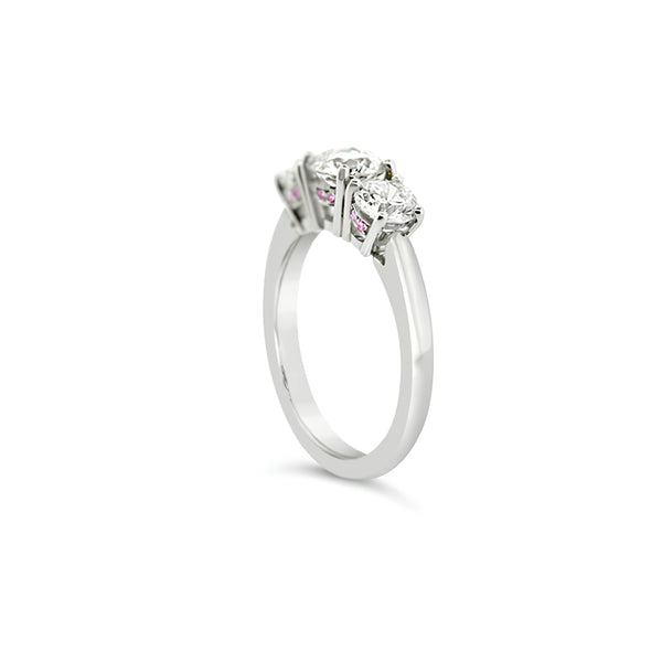 PLATINUM THREE STONE "CENTO" DIAMOND RING WITH ARGYLE PINK DIAMONDS (Image 2)
