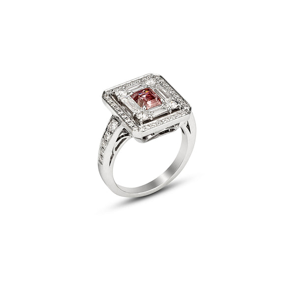 18CT WHITE GOLD 0.88CT 4PR ARGYLE PINK DIAMOND AND WHITE DIAMOND RING (Image 2)