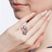 18CT WHITE GOLD AND ROSE GOLD FANCY PINK AND FANCY BLUE PEAR SHAPED DIAMOND RING (Thumbnail 3)