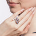 18CT WHITE GOLD AND ROSE GOLD FANCY PINK AND FANCY BLUE PEAR SHAPED DIAMOND RING (Thumbnail 4)