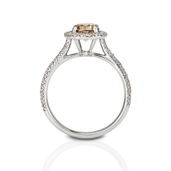 18CT WHITE GOLD 0.91CT KIMBERLY CHAMPAGNE DIAMOND RING (Image 2)