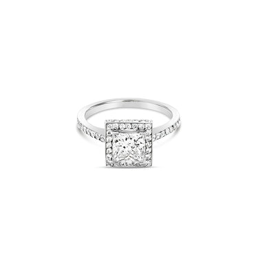 PLATINUM 'CLAW SET GRACE' PRINCESS CUT DIAMOND RING