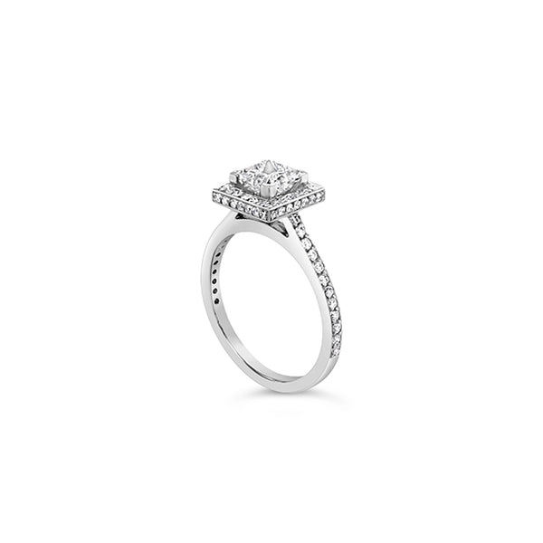 PLATINUM 'CLAW SET GRACE' PRINCESS CUT DIAMOND RING (Image 2)