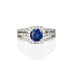 18CT WHITE GOLD 1.25CT CEYLON SAPPHIRE & DIAMOND HALO RING (Thumbnail 1)