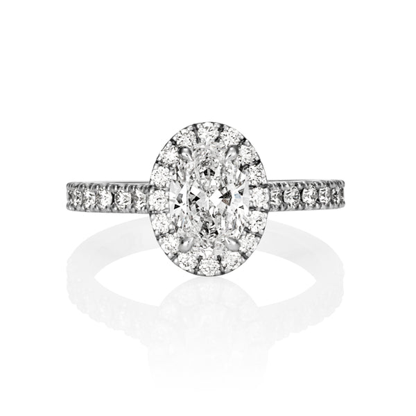 PLATINUM 1.07CT OVAL DIAMOND RING (Image 1)