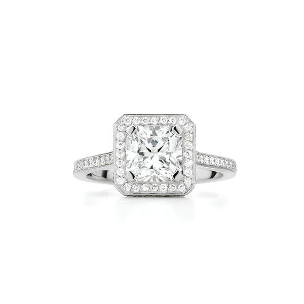 PLATINUM 1.59CT "CLAW SET GRACE" RADIANT CUT DIAMOND RING (Image 1)