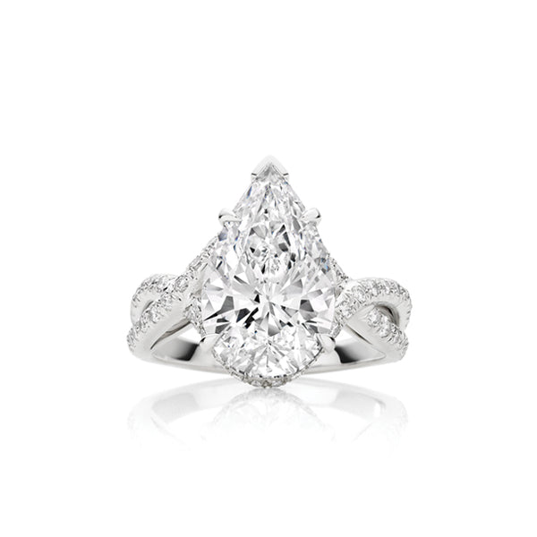 PLATINUM 5.36CT PEAR SHAPE DIAMOND RING (Image 1)