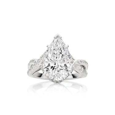 PLATINUM 5.36CT PEAR SHAPE DIAMOND RING