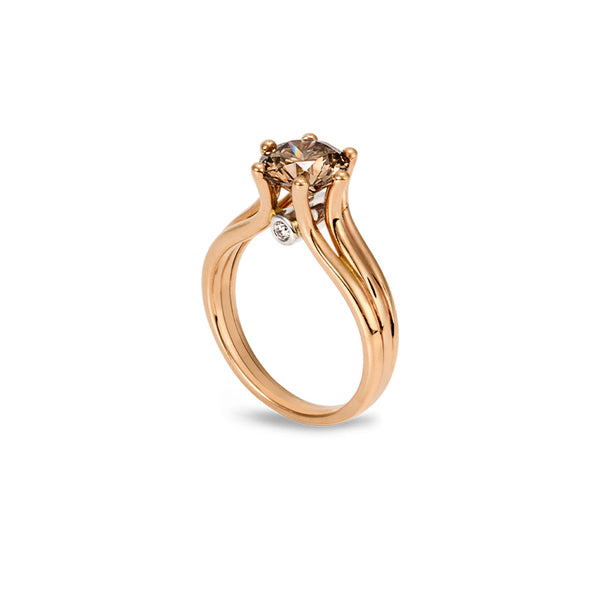 18CT ROSE GOLD 2.03CT COGNAC DIAMOND RING (Image 2)