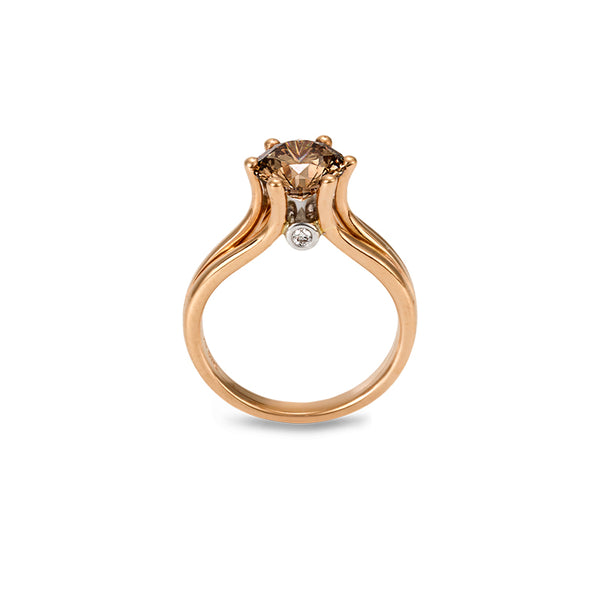 18CT ROSE GOLD 2.03CT COGNAC DIAMOND RING (Image 3)