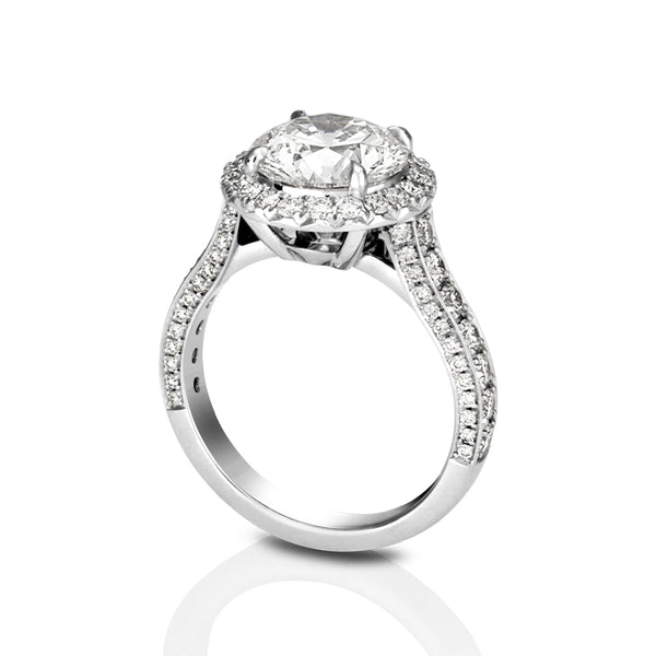 PLATINUM 3.01CT HALO DIAMOND RING (Image 2)