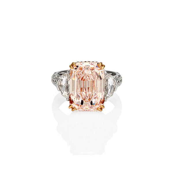 7.52CT FAINT PINK DIAMOND RING IN PLATINUM AND 18CT ROSE GOLD (Image 1)
