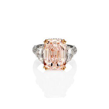7.52CT FAINT PINK DIAMOND RING IN PLATINUM AND 18CT ROSE GOLD