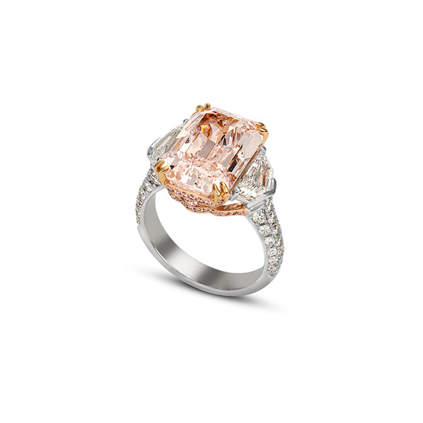 7.52CT FAINT PINK DIAMOND RING IN PLATINUM AND 18CT ROSE GOLD (Image 2)