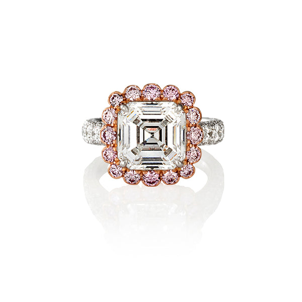 5.50CT ASSCHER CUT DIAMOND AND ARGYLE PINK DIAMOND RING (Image 1)