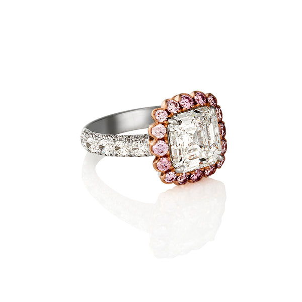 5.50CT ASSCHER CUT DIAMOND AND ARGYLE PINK DIAMOND RING (Image 2)