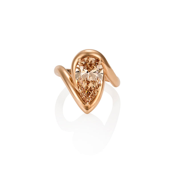 18CT ROSE GOLD 5.06CT COGNAC DIAMOND RING (Image 1)