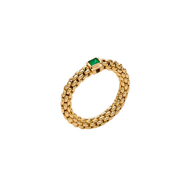 FOPE 'SOULS' 18CT YELLOW GOLD EMERALD LARGE RING