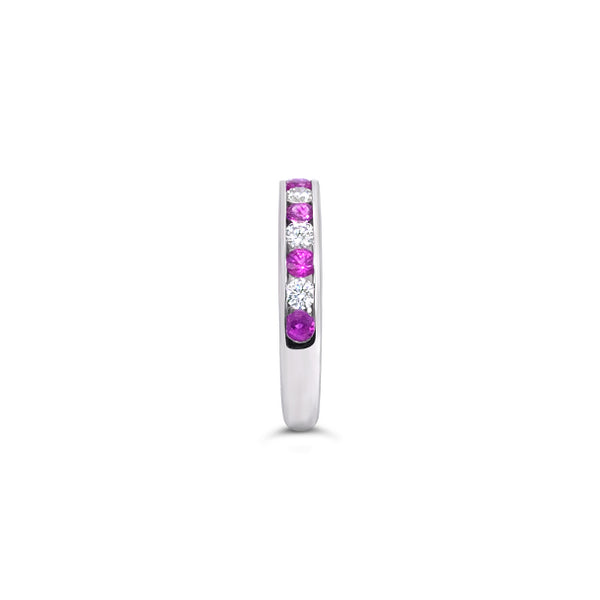 PLATINUM PINK SAPPHIRE AND WHITE DIAMOND BAND (Image 3)