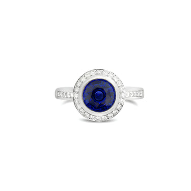 PLATINUM SAPPHIRE AND DIAMOND 'GRACE' RING