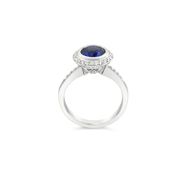 PLATINUM SAPPHIRE AND DIAMOND 'GRACE' RING (Image 3)