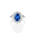 18ct WHITE GOLD 2.74ct OVAL CEYLON SAPPHIRE & DIAMOND CLUSTER RING (Thumbnail 1)