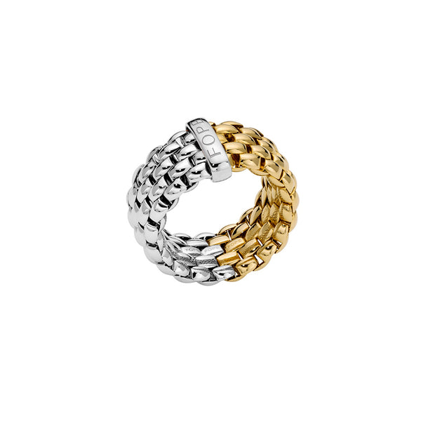 FOPE ESSENTIALS 18CT WHITE & YELLOW GOLD RING (Image 1)