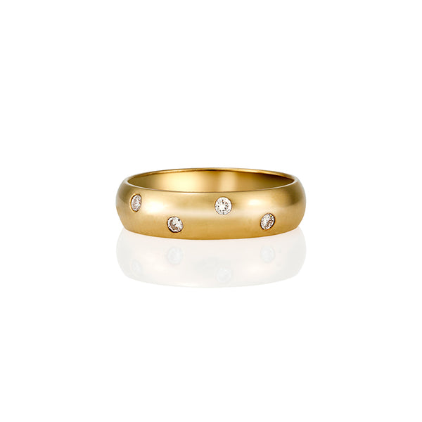18ct YELLOW GOLD DIAMOND SET BAND (Image 1)