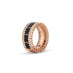 ROBERTO COIN ART DECO ROSE GOLD, BLACK JADE & DIAMOND RING (Thumbnail 1)