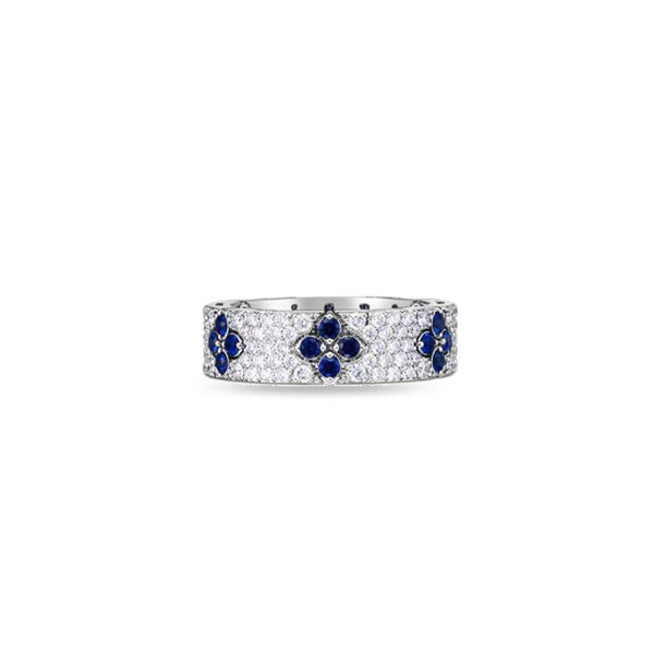 ROBERTO COIN LOVE IN VERONA DIAMOND AND SAPPHIRE, 18CT WHITE GOLD RING (Image 1)