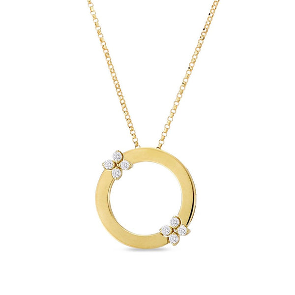ROBERTO COIN LOVE IN VERONA 18CT YELLOW GOLD DIAMOND CIRCLE NECKLACE (Image 2)