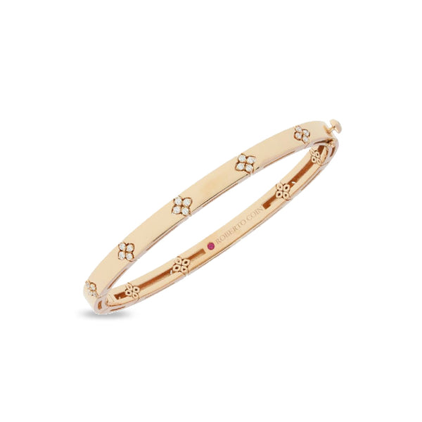 ROBERTO COIN LOVE IN VERONA 18CT ROSE GOLD & DIAMOND BANGLE (Image 1)