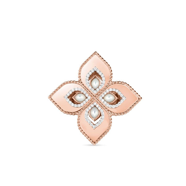 ROBERTO COIN PRINCESS FLOWER MOTHER OF PEARL AND DIAMOND RING (Image 2)