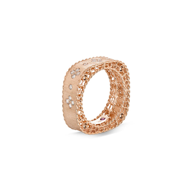 ROBERTO COIN PRINCESS 18CT ROSE GOLD & DIAMOND RING (Image 1)