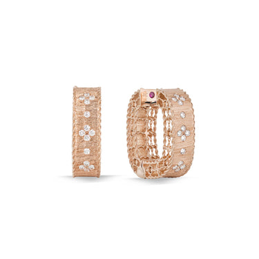 ROBERTO COIN PRINCESS 18CT ROSE GOLD & DIAMOND EARRINGS