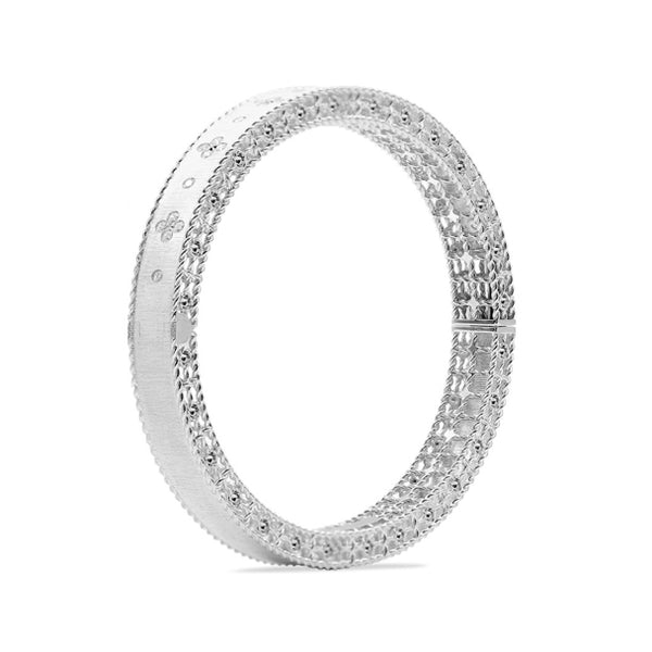 ROBERTO COIN PRINCESS 18CT WHITE GOLD DIAMOND BANGLE (Image 2)