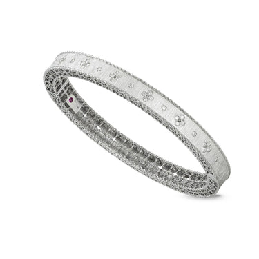 ROBERTO COIN PRINCESS 18CT WHITE GOLD DIAMOND BANGLE