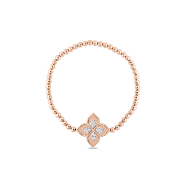 ROBERTO COIN VENETIAN PRINCESS 18CT ROSE & WHITE GOLD DIAMOND BRACELET (Image 1)