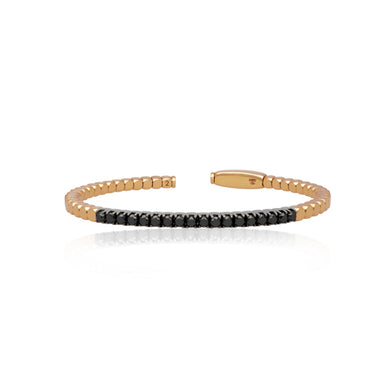 DEMEGLIO DADO CUFF 18CT ROSE GOLD WITH BLACK DIAMONDS