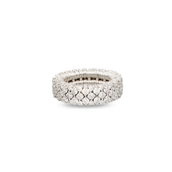 DEMEGLIO CASHMERE 18CT WHITE GOLD AND DIAMOND STRETCH RING (Image 1)