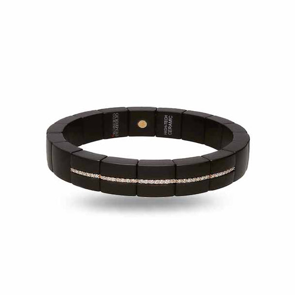 DEMEGLIO DOMINO BRACELET IN MATTE BLACK CERAMIC, 18CT ROSE GOLD AND BROWN DIAMONDS (Image 1)