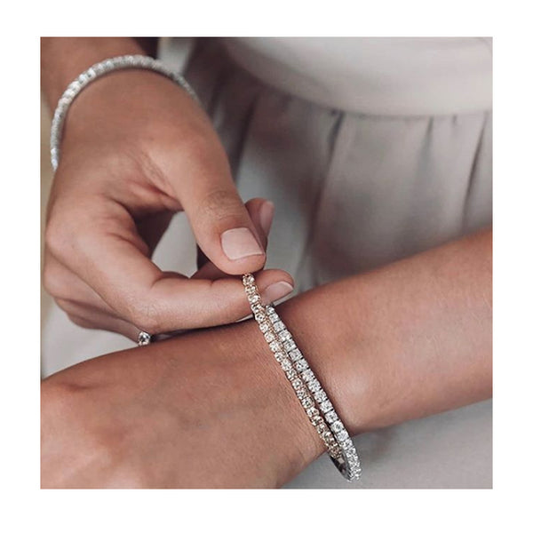 DEMEGLIO 18CT WHITE GOLD 'EXTENSIBLE' DIAMOND TENNIS BRACELET (Image 3)