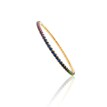 DEMEGLIO 18CT GOLD BRACELET WITH RAINBOW SAPPHIRES