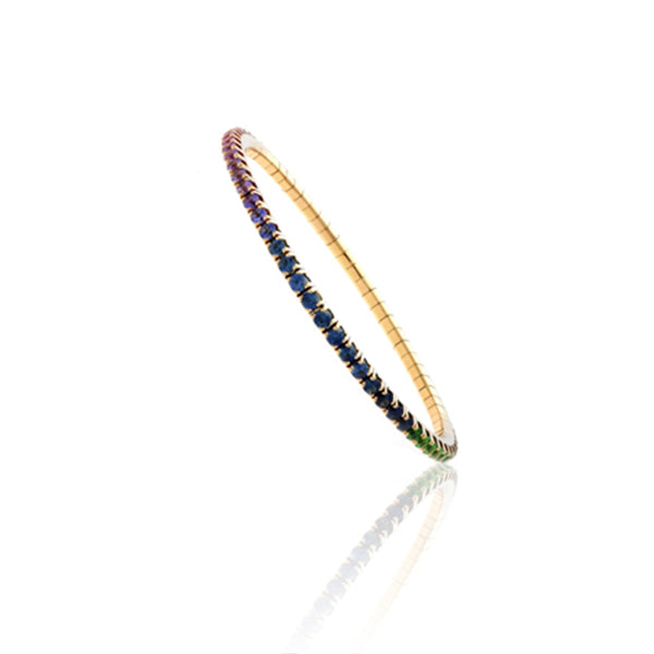 DEMEGLIO 18CT GOLD BRACELET WITH RAINBOW SAPPHIRES (Image 1)