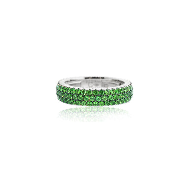 DEMEGLIO 18CT WHITE GOLD TSAVORITE GARNET RING